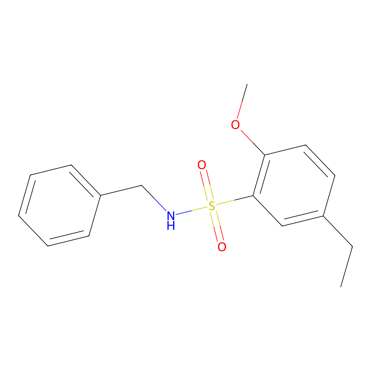 N-benzyl-5-ethyl-2-methoxybenzenesulfonamide molecular structure, CAS 632301-15-6