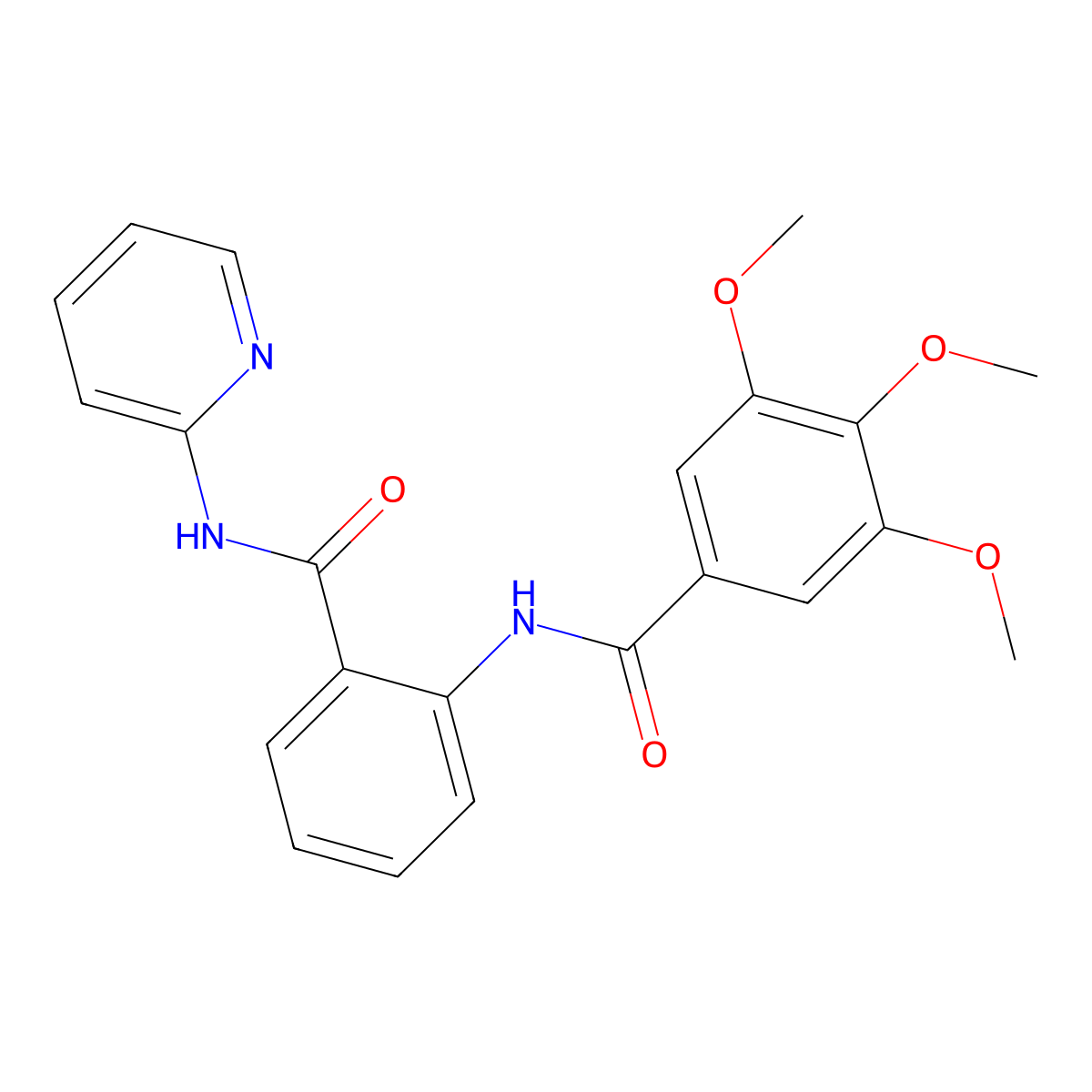 3,4,5-Trimethoxy-N-[2-[(2-pyridinylamino)carbonyl]phenyl]benzamide molecular structure, CAS 632301-21-4