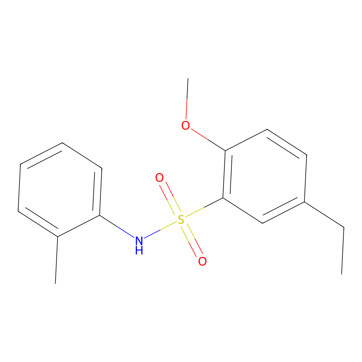 5-ethyl-2-methoxy-N-(2-methylphenyl)benzenesulfonamide molecular structure, CAS 632301-23-6