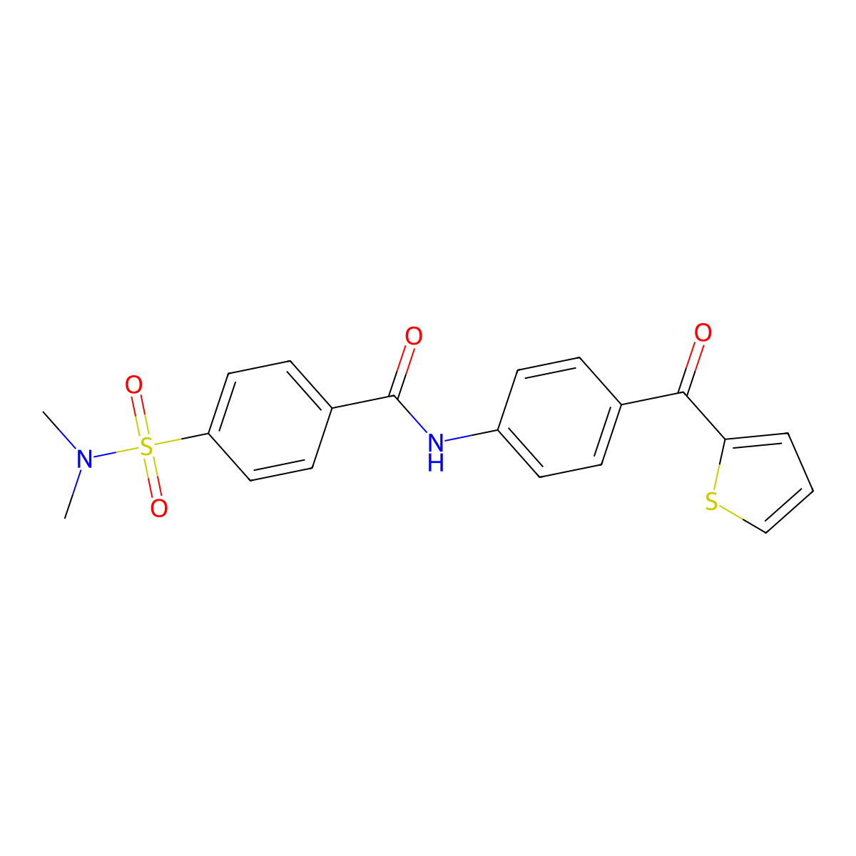 4-(dimethylsulfamoyl)-N-[4-(thiophene-2-carbonyl)phenyl]benzamide molecular structure, CAS 632301-25-8
