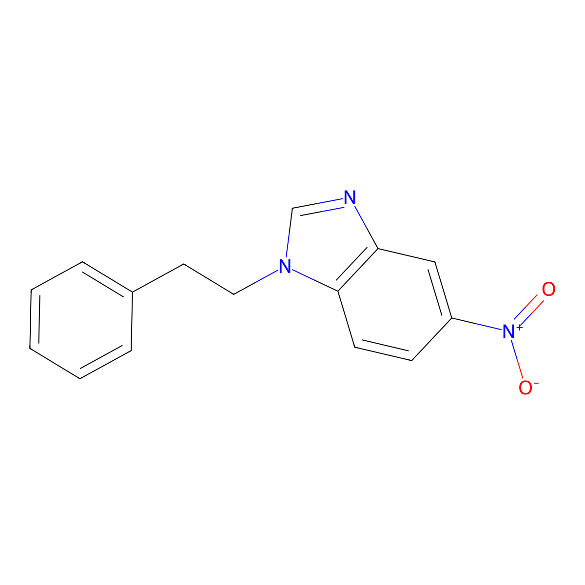 5-nitro-1-(2-phenylethyl)-1H-benzimidazole molecular structure, CAS 632301-29-2