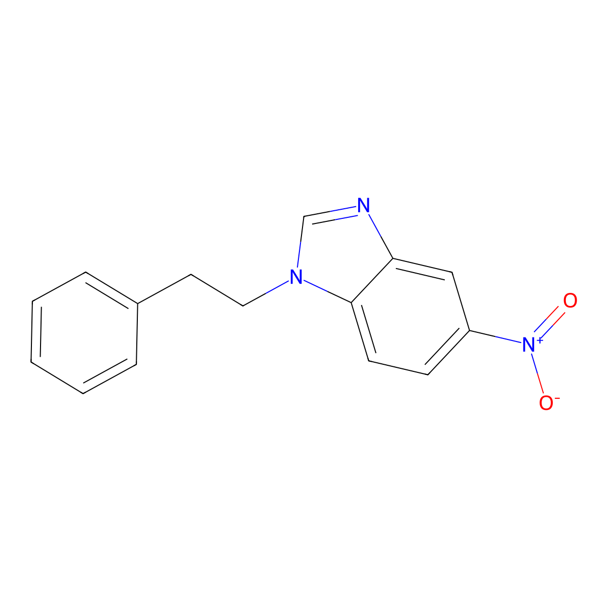 5-nitro-1-(2-phenylethyl)-1H-benzimidazole molecular structure, CAS 632301-29-2