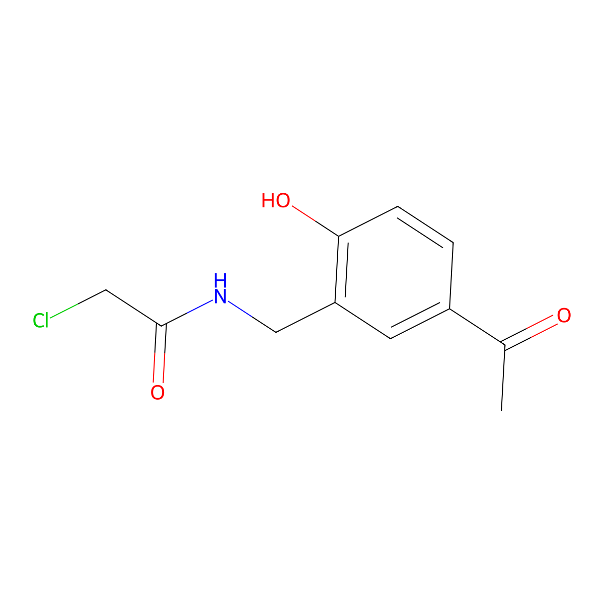 N-(5-acetyl-2-hydroxybenzyl)-2-chloroacetamide molecular structure, CAS 632301-30-5