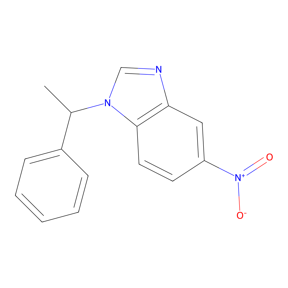 5-Nitro-1-(1-phenylethyl)-1H-benzimidazole molecular structure, CAS 632301-31-6