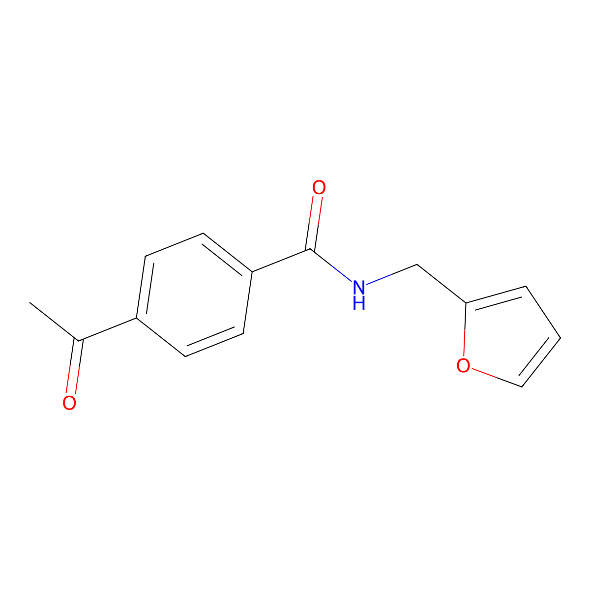 4-acetyl-N-(2-furylmethyl)benzamide molecular structure, CAS 632301-32-7