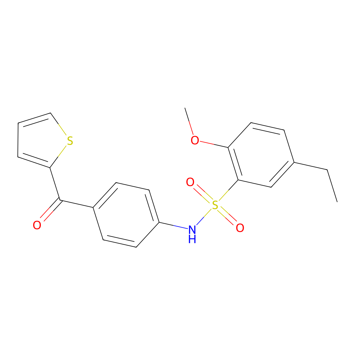 5-ethyl-2-methoxy-N-[4-(thiophene-2-carbonyl)phenyl]benzenesulfonamide molecular structure, CAS 632301-43-0