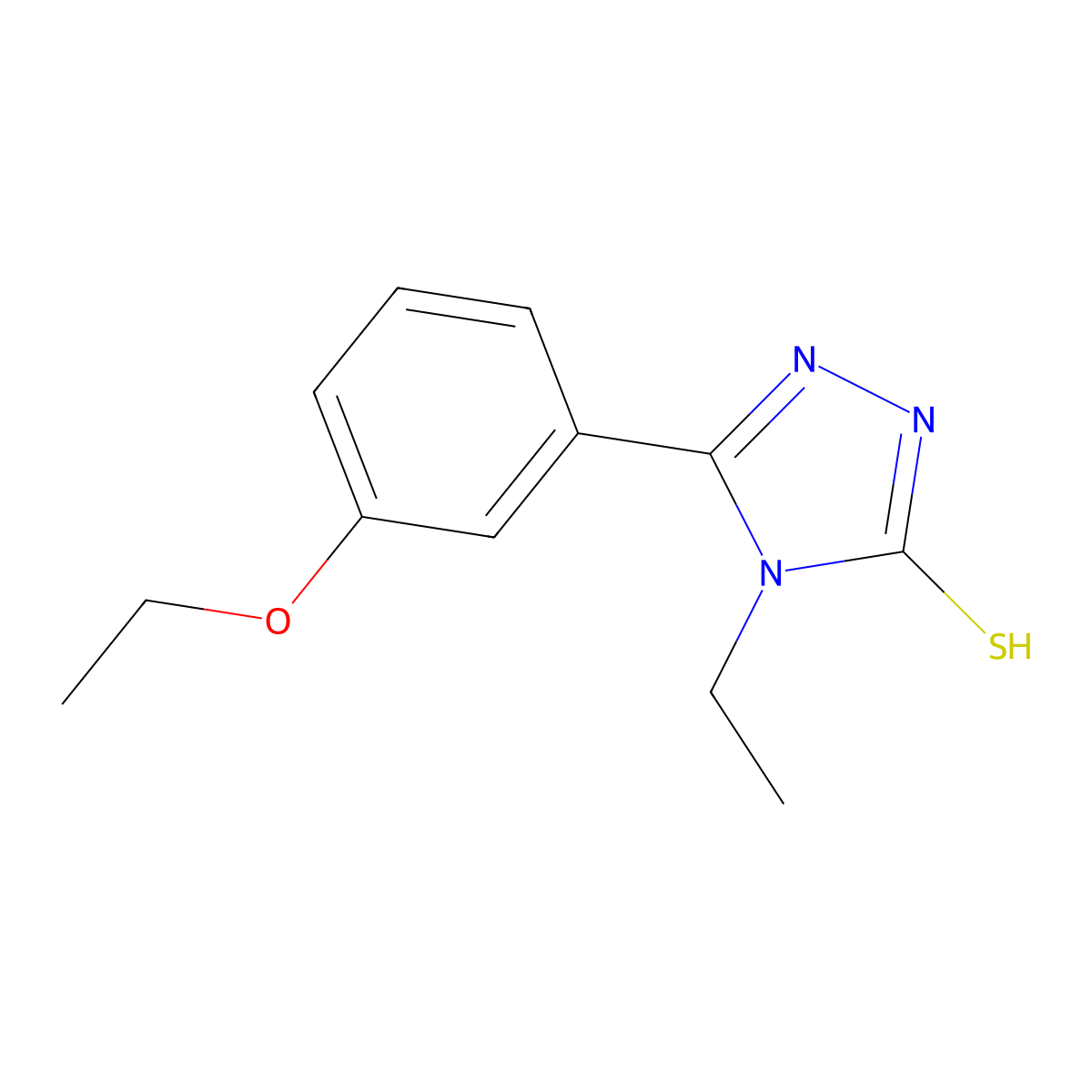 5-(3-ethoxyphenyl)-4-ethyl-4H-1,2,4-triazole-3-thiol molecular structure, CAS 632301-50-9