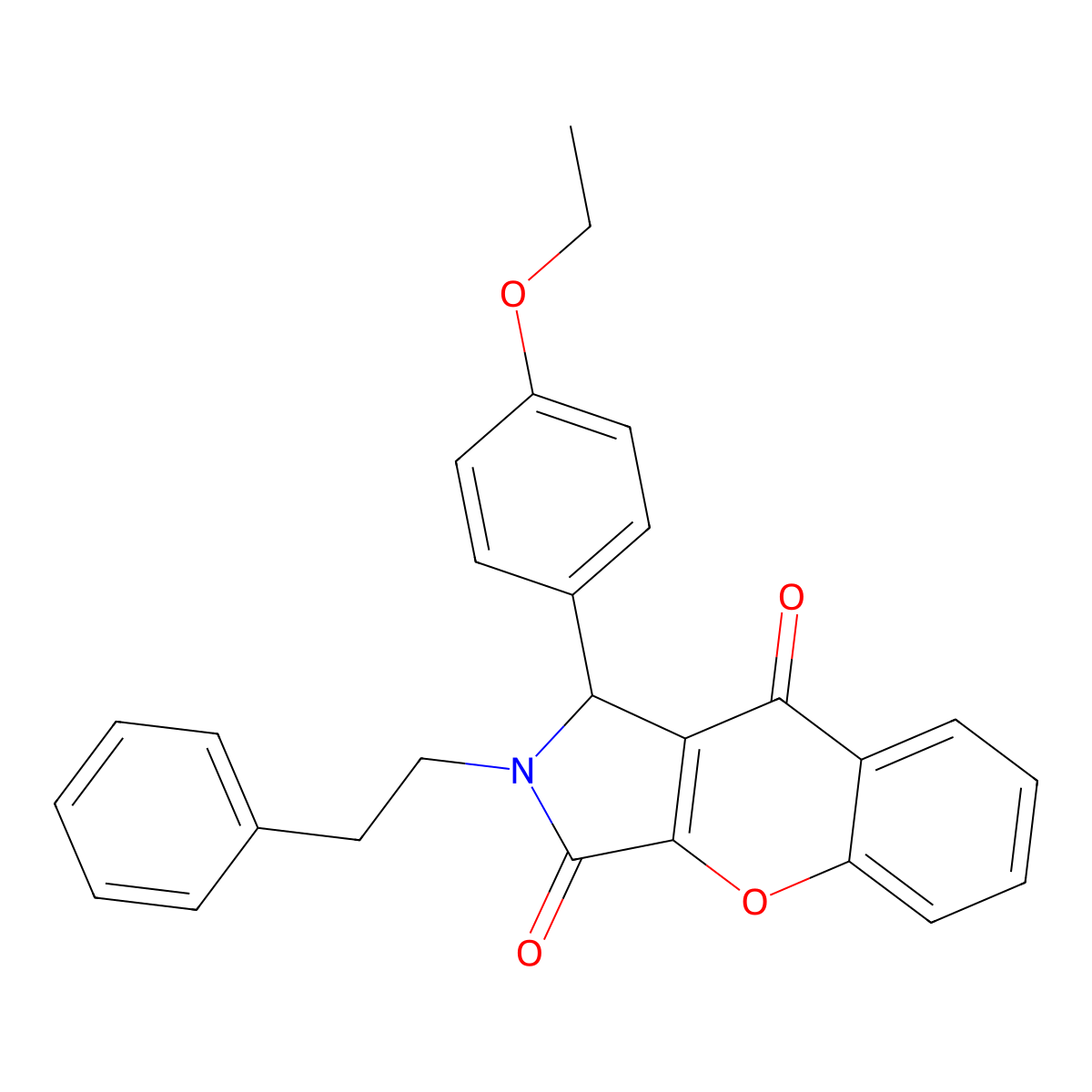 1-(4-Ethoxyphenyl)-2-(2-phenylethyl)-1,2-dihydrochromeno[2,3-c]pyrrole-3,9-dione molecular structure, CAS 632304-91-7