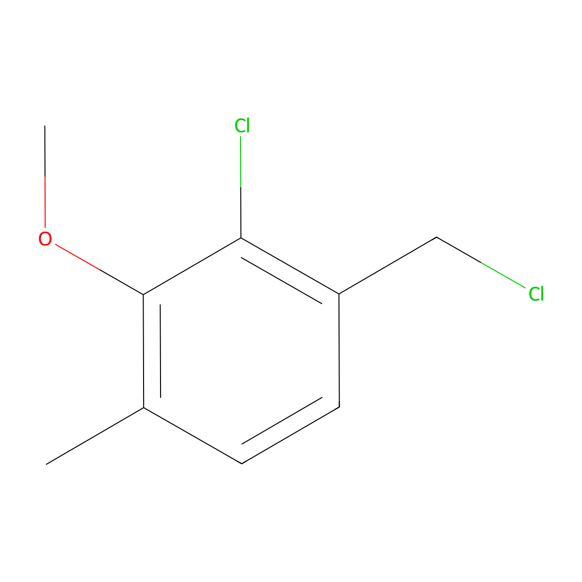 2-Chloro-1-(chloromethyl)-3-methoxy-4-methylbenzene molecular structure, CAS 63231-88-9