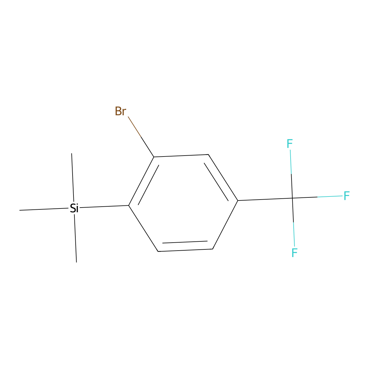 Silane, [2-bromo-4-(trifluoromethyl)phenyl]trimethyl- molecular structure, CAS 632324-50-6