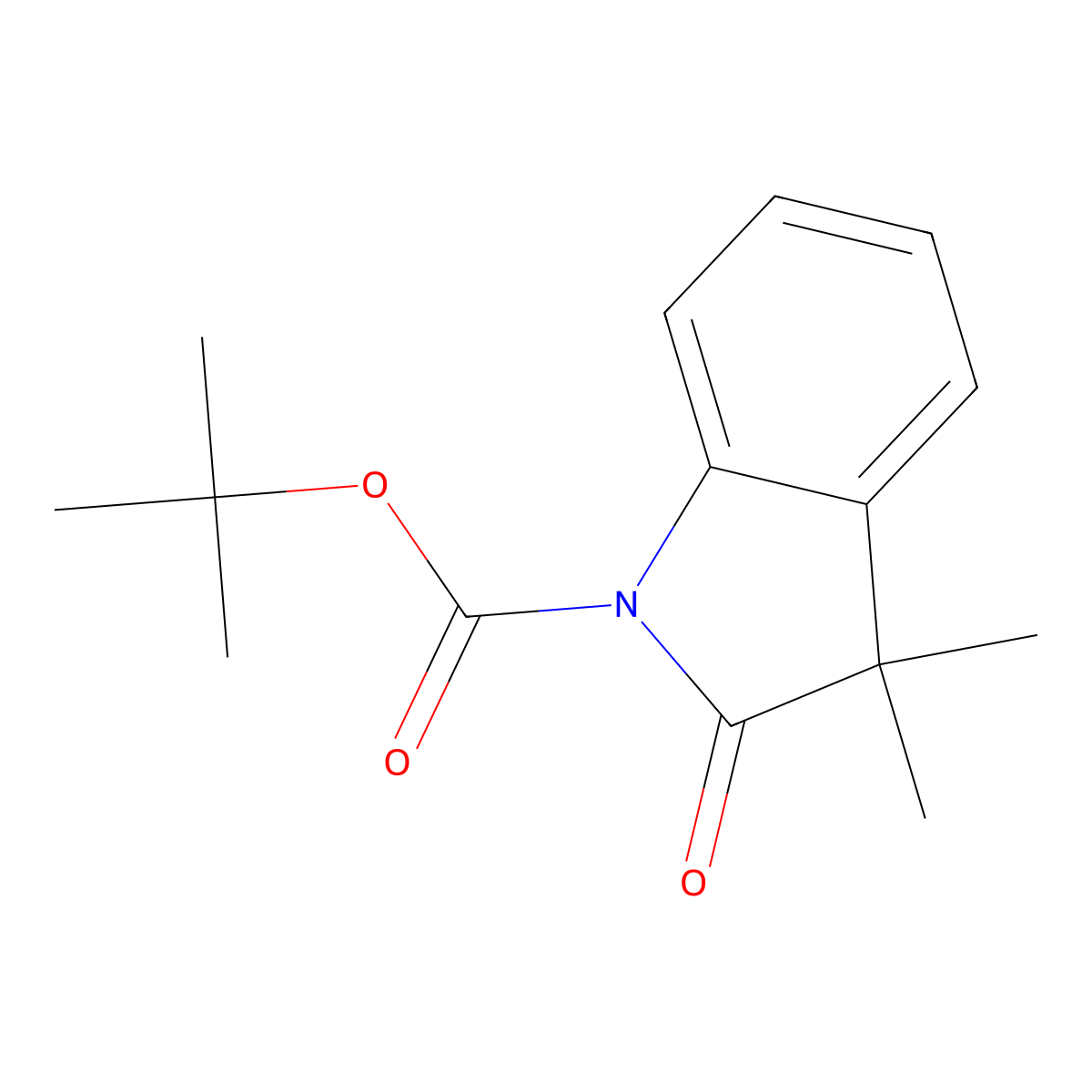 tert-Butyl 3,3-dimethyl-2-oxoindoline-1-carboxylate molecular structure, CAS 632324-67-5