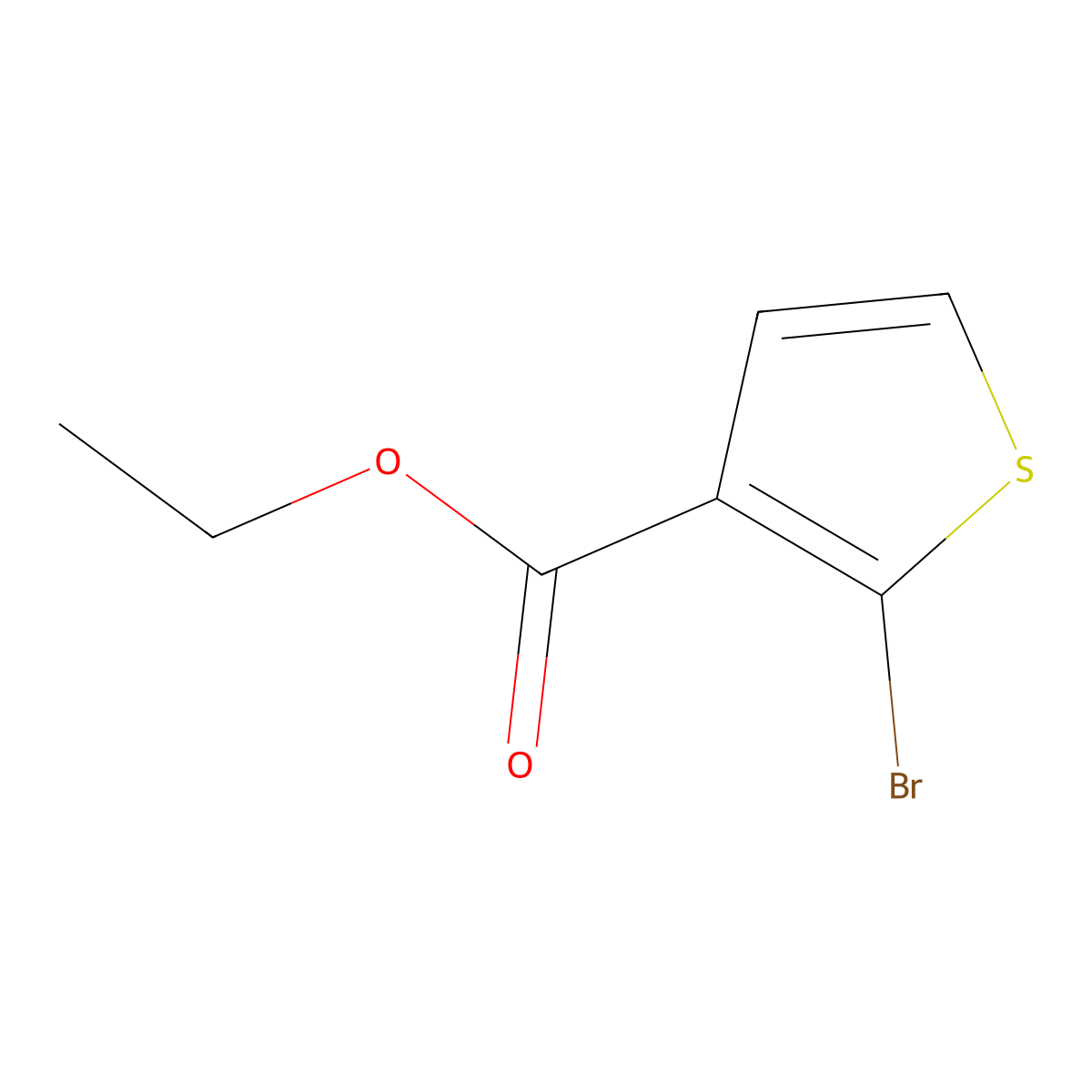 Ethyl 2-bromothiophene-3-carboxylate molecular structure, CAS 632325-50-9