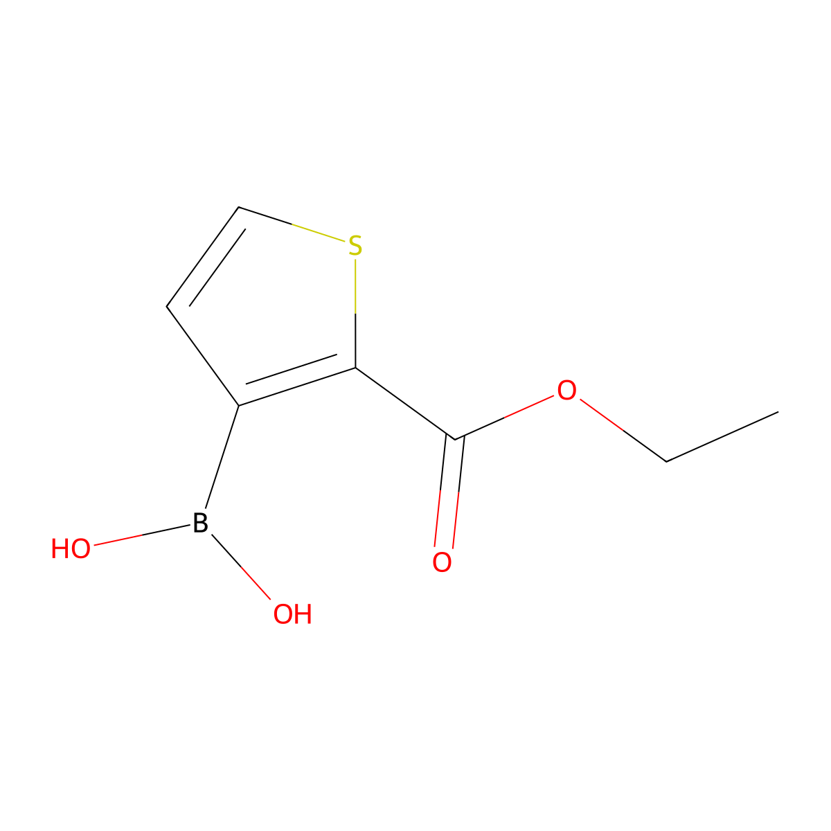 2-(Ethoxycarbonyl)thiophen-3-ylboronic acid molecular structure, CAS 632325-51-0