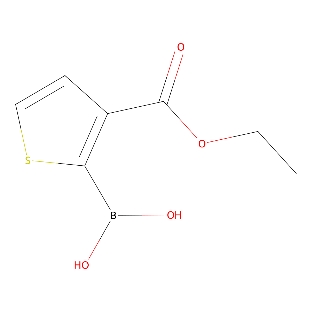 3-(Ethoxycarbonyl)thiophene-2-boronic acid molecular structure, CAS 632325-56-5