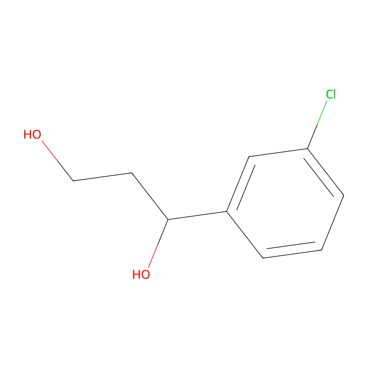 (R)-1-(3-chlorophenyl)propane-1,3-diol molecular structure, CAS 632327-18-5