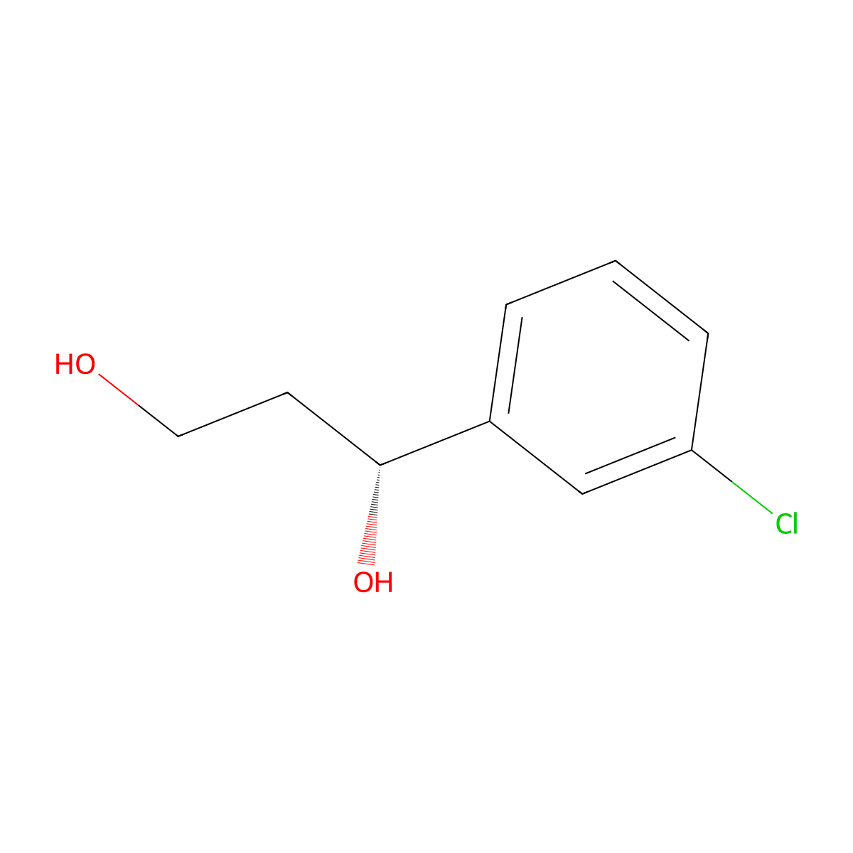 (R)-1-(3-chlorophenyl)propane-1,3-diol molecular structure, CAS 632327-18-5