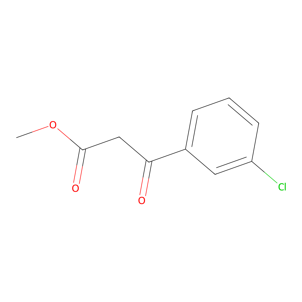 Methyl 3-(3-chlorophenyl)-3-oxopropanoate molecular structure, CAS 632327-19-6