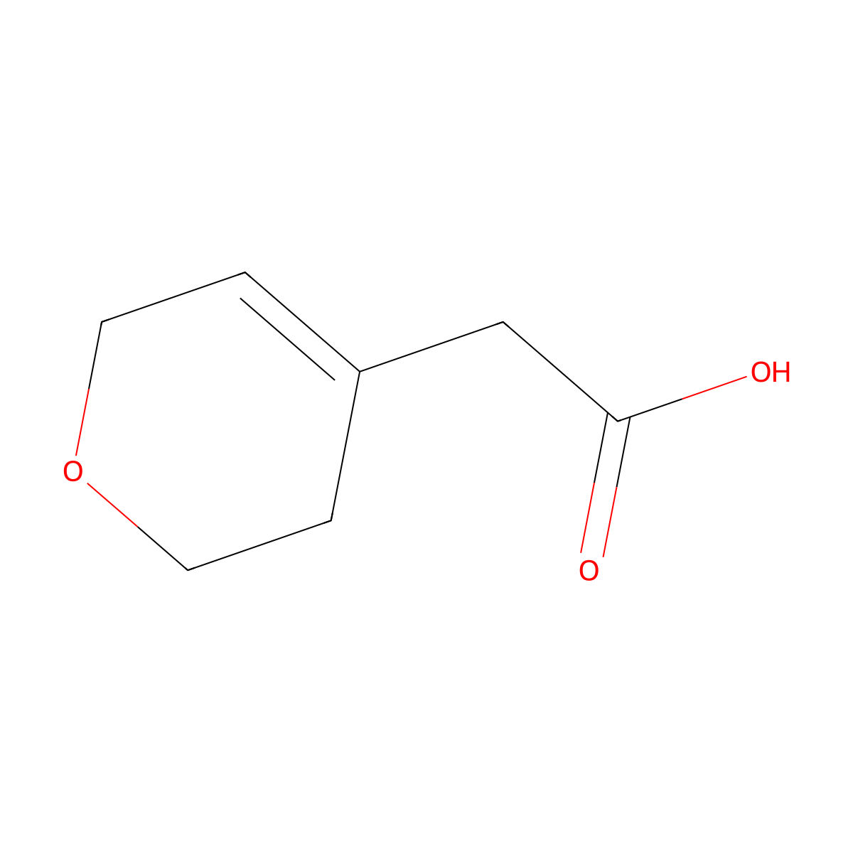 2-(3,6-dihydro-2H-pyran-4-yl)acetic acid molecular structure, CAS 632328-42-8