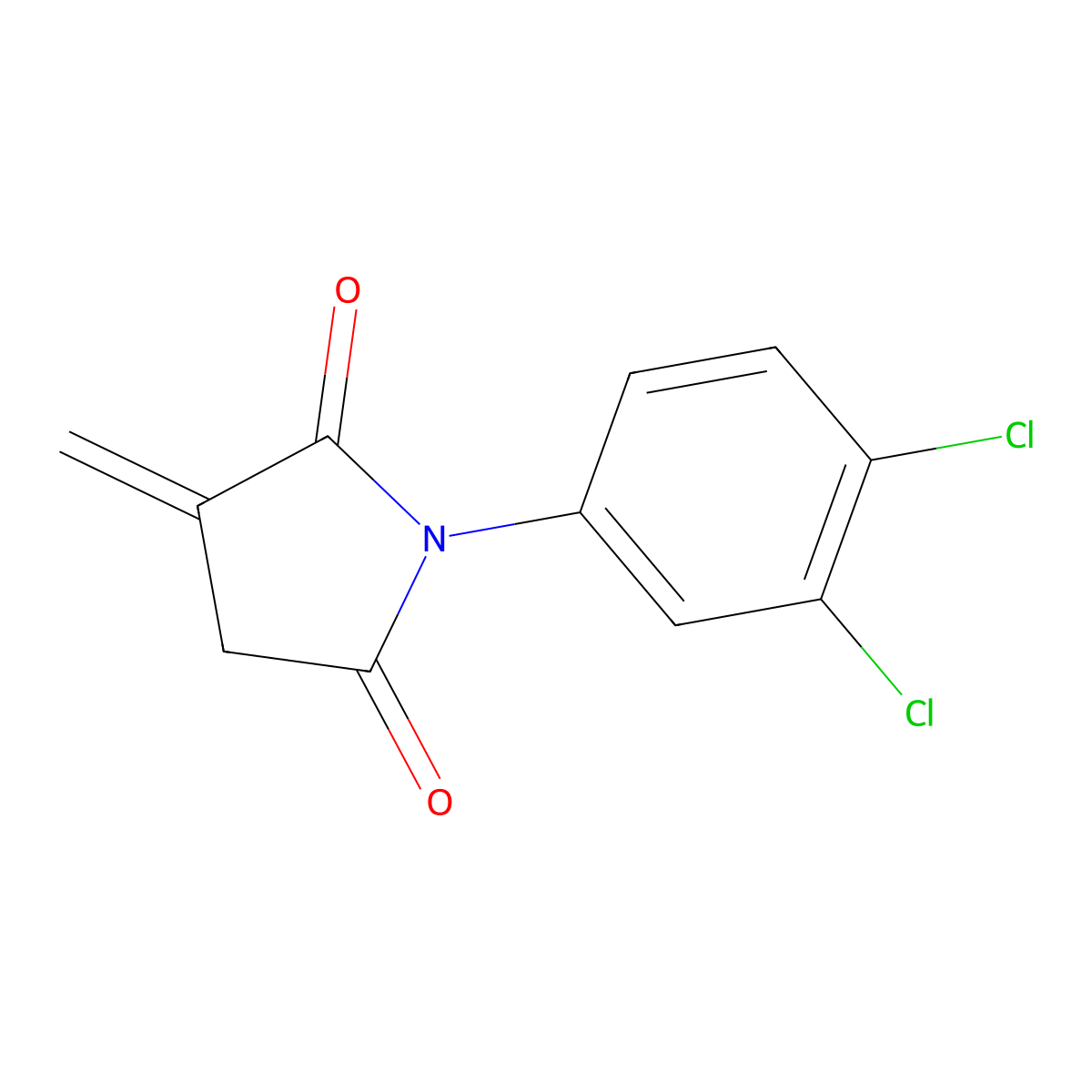 1-(3,4-dichlorophenyl)-3-methylenedihydro-1H-pyrrole-2,5-dione molecular structure, CAS 63233-85-2