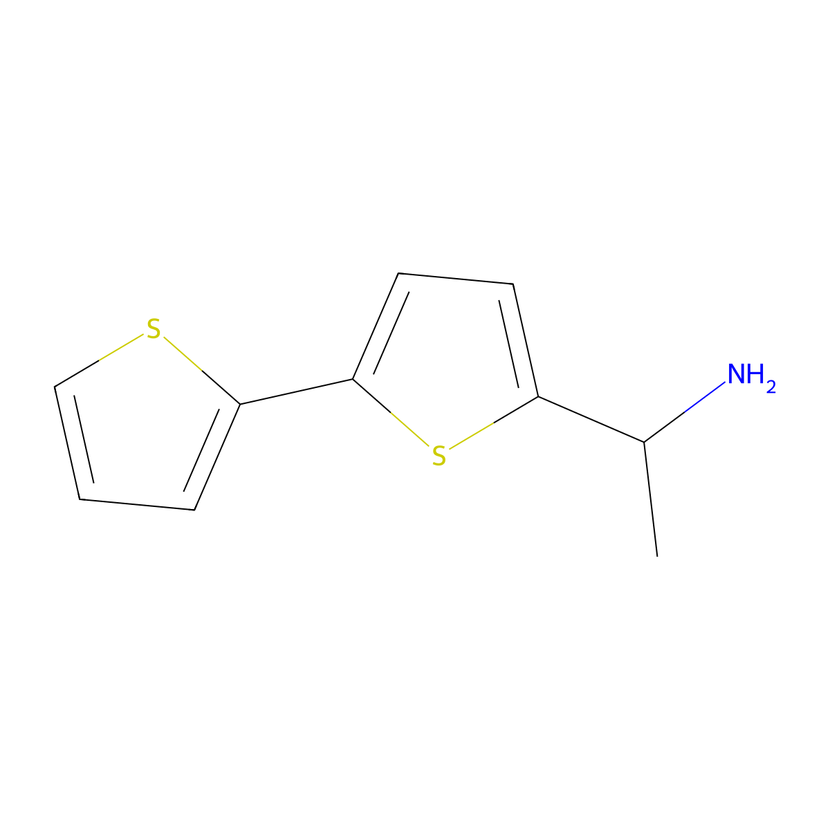 1-([2,2'-Bithiophen]-5-yl)ethan-1-amine molecular structure, CAS 632339-12-9