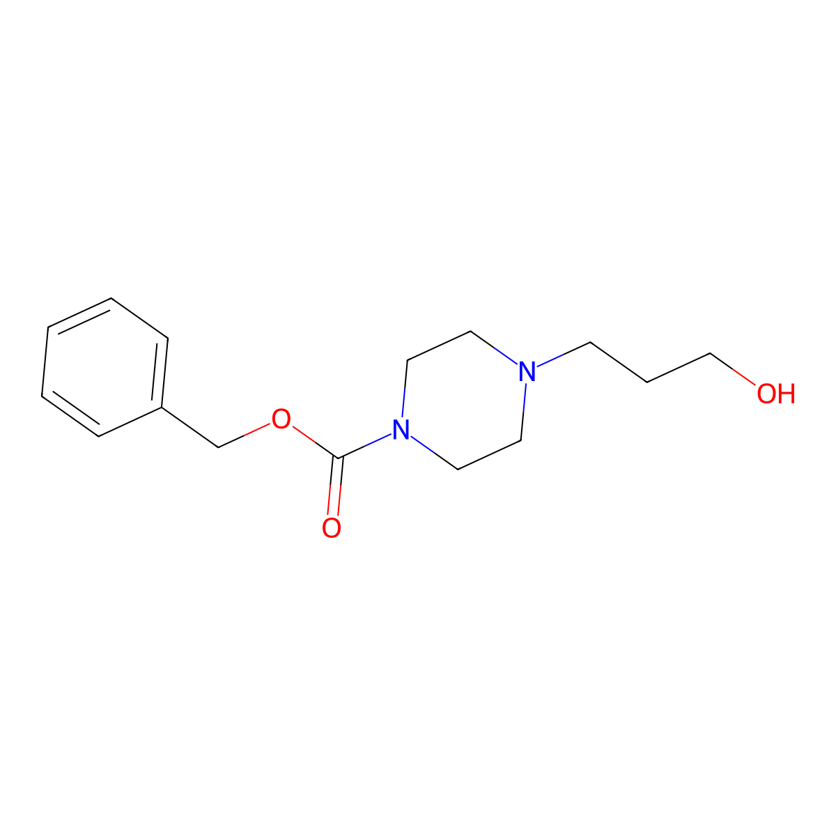 Benzyl 4-(3-hydroxypropyl)piperazine-1-carboxylate molecular structure, CAS 63234-46-8