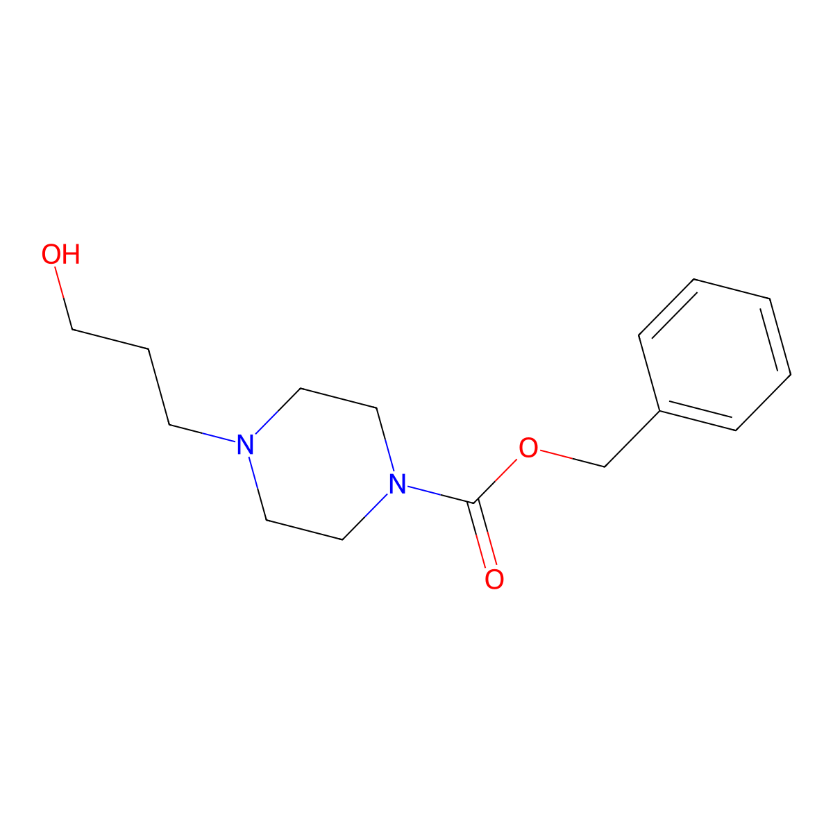 Benzyl 4-(3-hydroxypropyl)piperazine-1-carboxylate molecular structure, CAS 63234-46-8