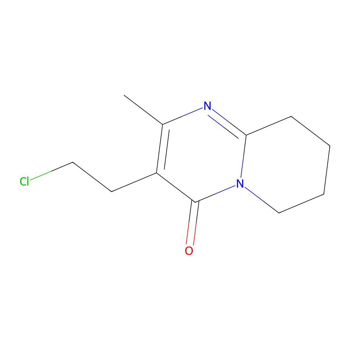 3-(2-Chloroethyl)-2-methyl-6,7,8,9-tetrahydro-4hpyrido(1,2-a)pyrimidin-4-one molecular structure, CAS 63234-80-0