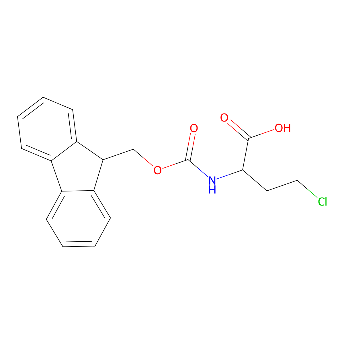 4-chloro-2-({[(9H-fluoren-9-yl)methoxy]carbonyl}amino)butanoic acid molecular structure, CAS 632350-17-5
