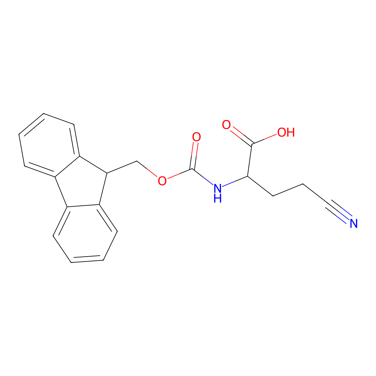 4-Cyano-2-({[(9H-fluoren-9-yl)methoxy]carbonyl}amino)butanoic acid molecular structure, CAS 632350-25-5