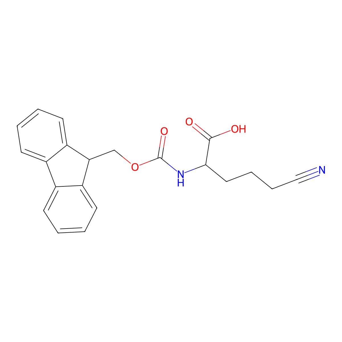 5-cyano-2-({[(9H-fluoren-9-yl)methoxy]carbonyl}amino)pentanoic acid molecular structure, CAS 632350-27-7