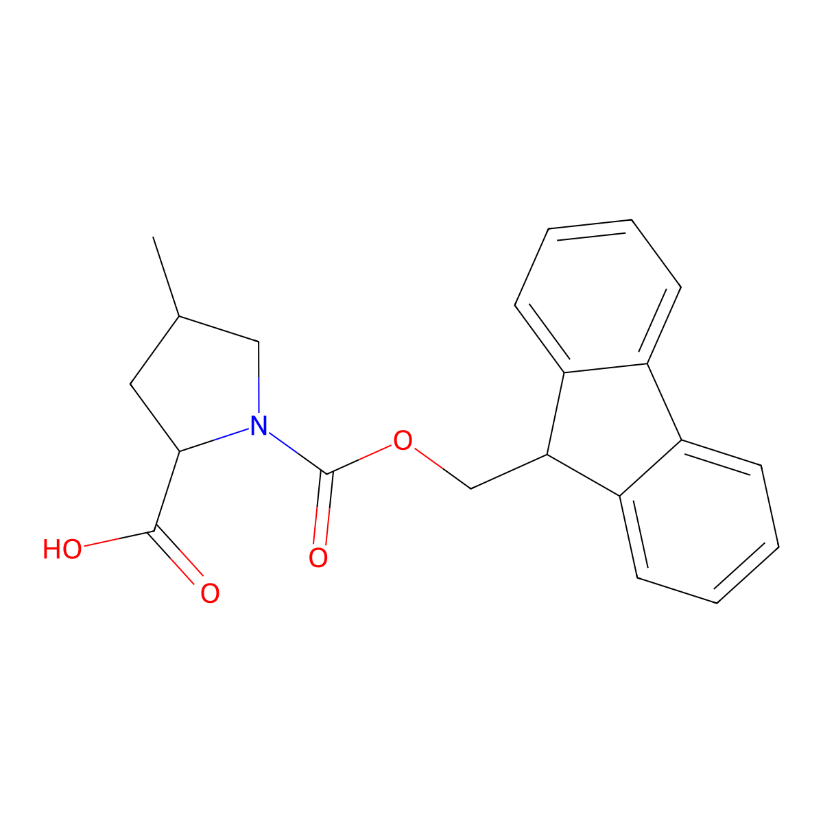 1-{[(9H-fluoren-9-yl)methoxy]carbonyl}-4-methylpyrrolidine-2-carboxylic acid molecular structure, CAS 632350-42-6