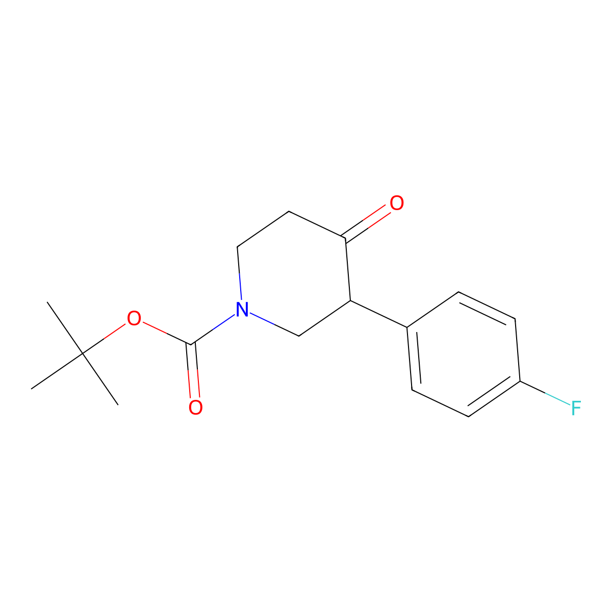 Tert-butyl 3-(4-fluorophenyl)-4-oxopiperidine-1-carboxylate molecular structure, CAS 632352-74-0