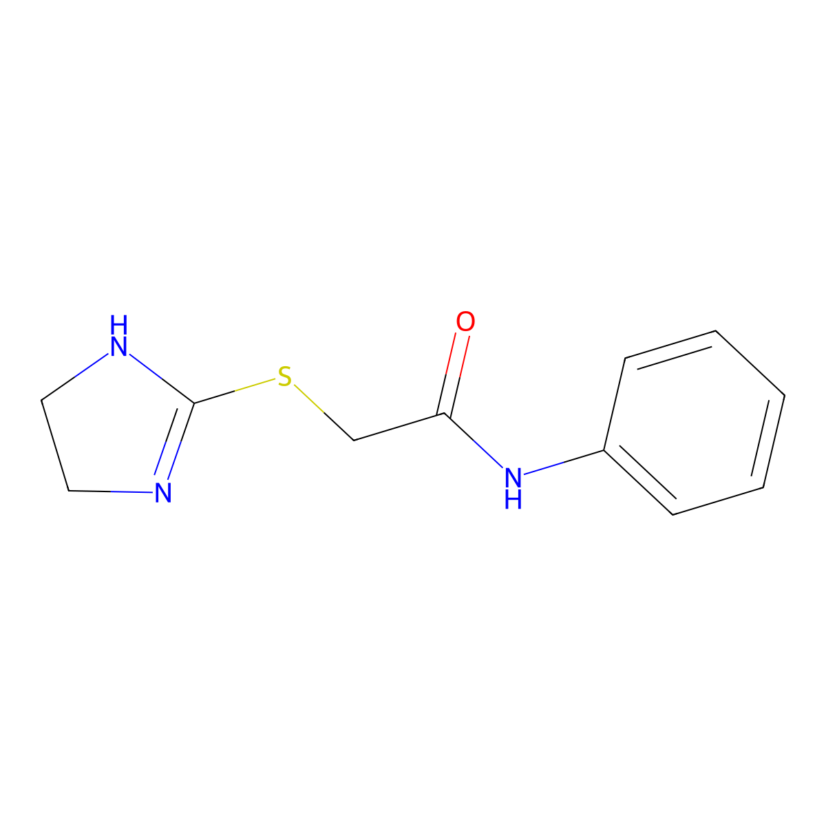 2-((4,5-Dihydro-1H-imidazol-2-yl)thio)-N-phenylacetamide molecular structure, CAS 63236-62-4
