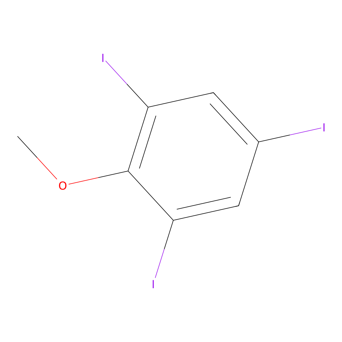 1,3,5-Triiodo-2-methoxybenzene molecular structure, CAS 63238-41-5
