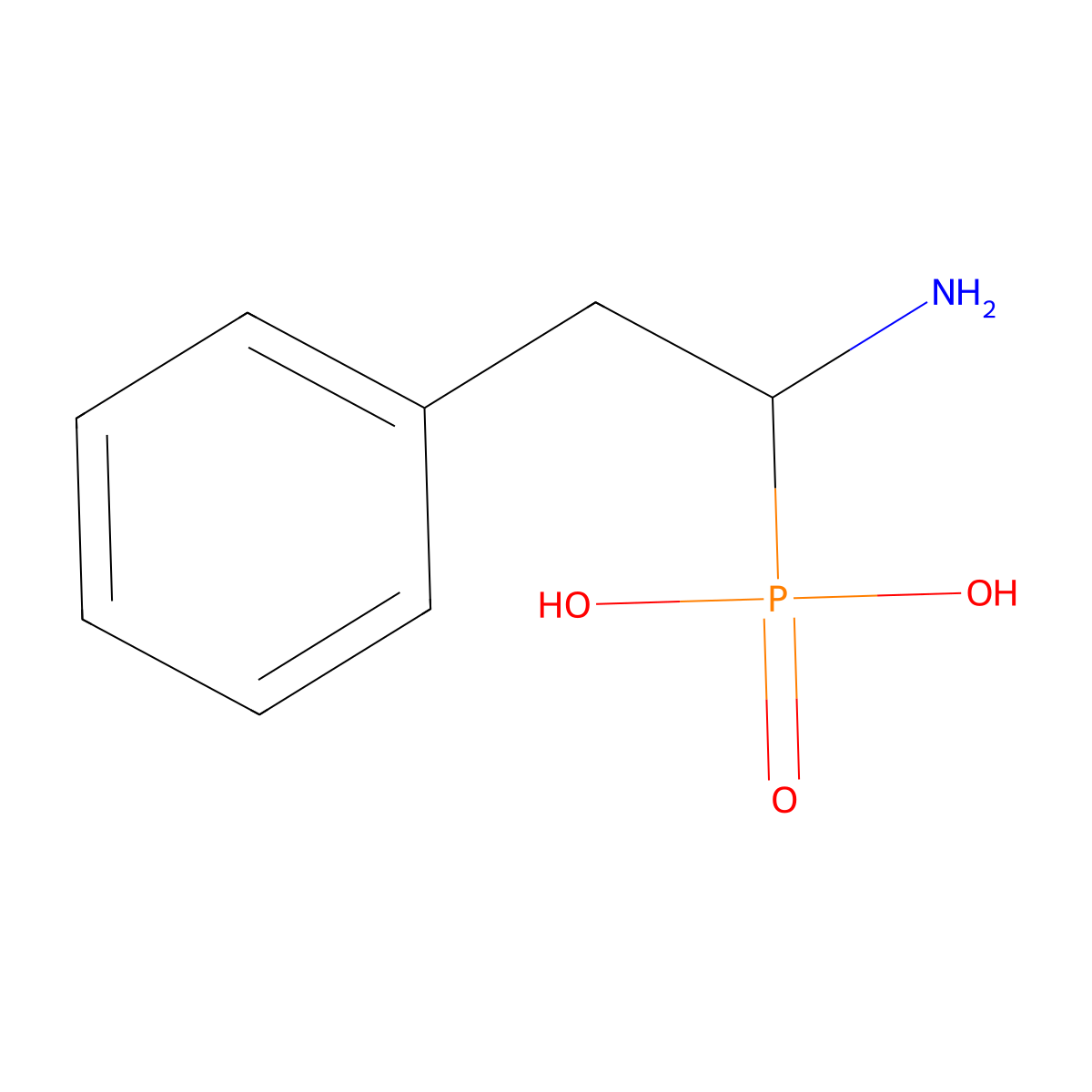 P-(1-Amino-2-phenylethyl)phosphonic acid molecular structure, CAS 6324-00-1