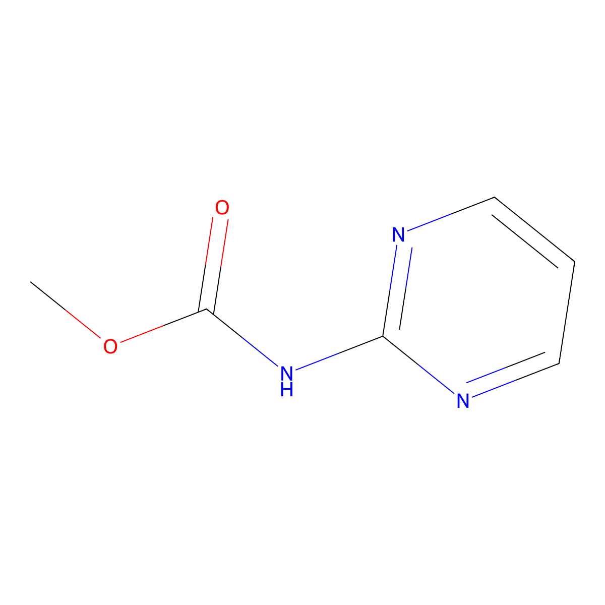 Methyl pyrimidin-2-ylcarbamate molecular structure, CAS 6324-06-7