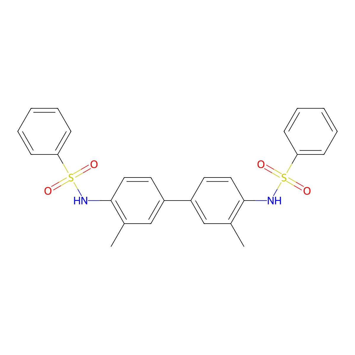 N,N'-(3,3'-dimethylbiphenyl-4,4'-diyl)dibenzenesulfonamide molecular structure, CAS 6324-67-0