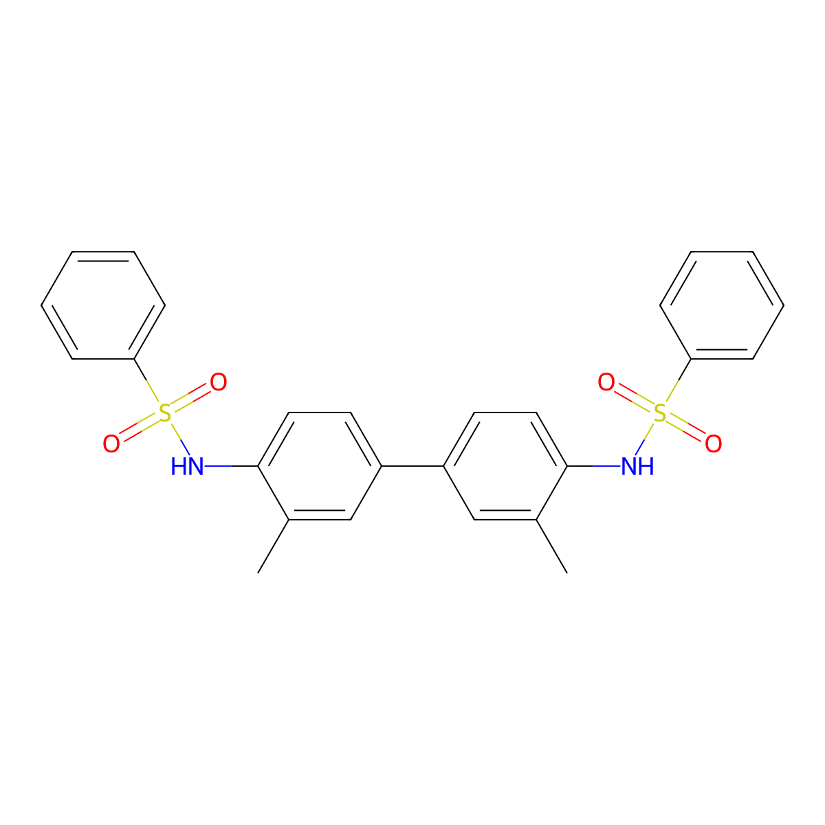 N,N'-(3,3'-dimethylbiphenyl-4,4'-diyl)dibenzenesulfonamide molecular structure, CAS 6324-67-0
