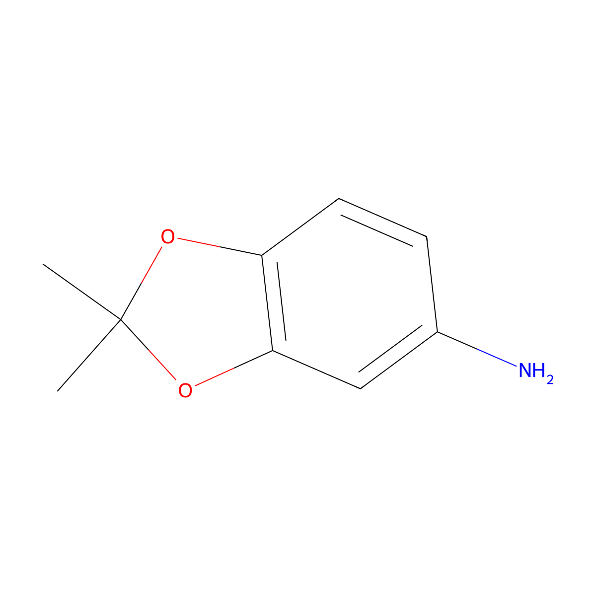 2,2-dimethyl-2H-1,3-benzodioxol-5-amine molecular structure, CAS 6324-89-6