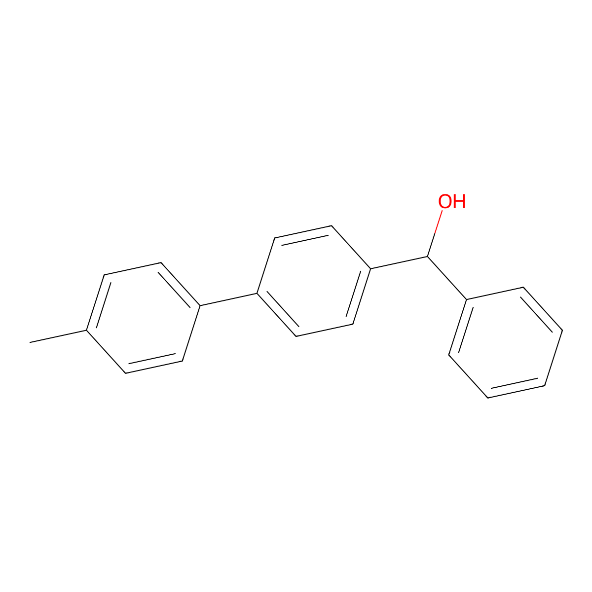 (4'-Methyl-[1,1'-biphenyl]-4-yl)(phenyl)methanol molecular structure, CAS 63242-25-1
