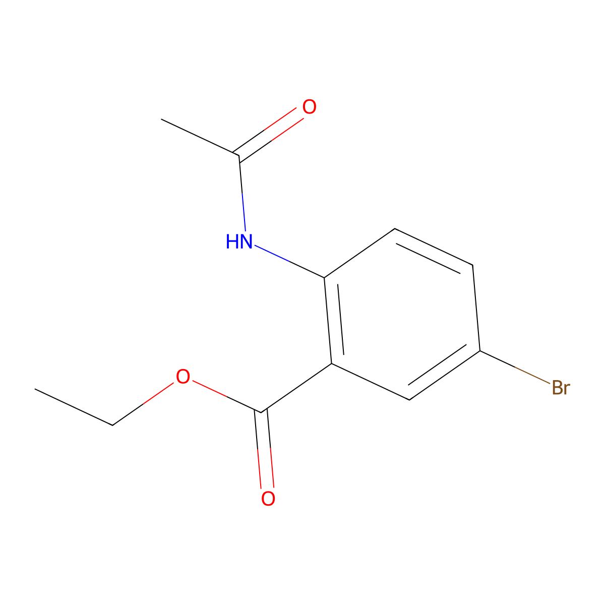 Ethyl 2-(acetylamino)-5-bromobenzoate molecular structure, CAS 63243-78-7