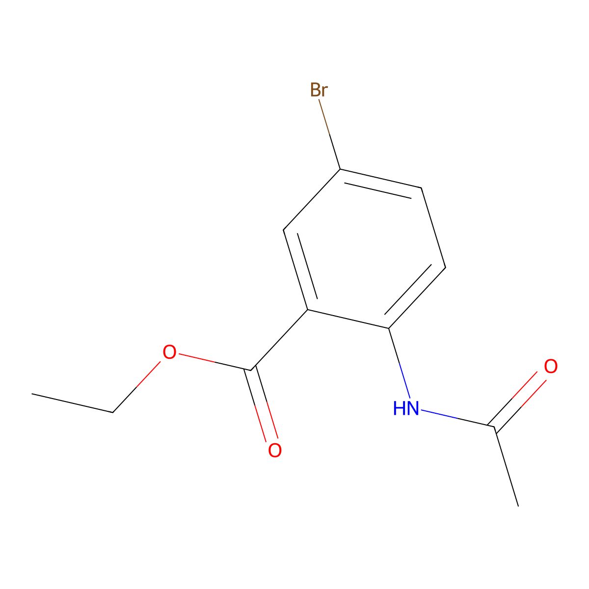 Ethyl 2-(acetylamino)-5-bromobenzoate molecular structure, CAS 63243-78-7