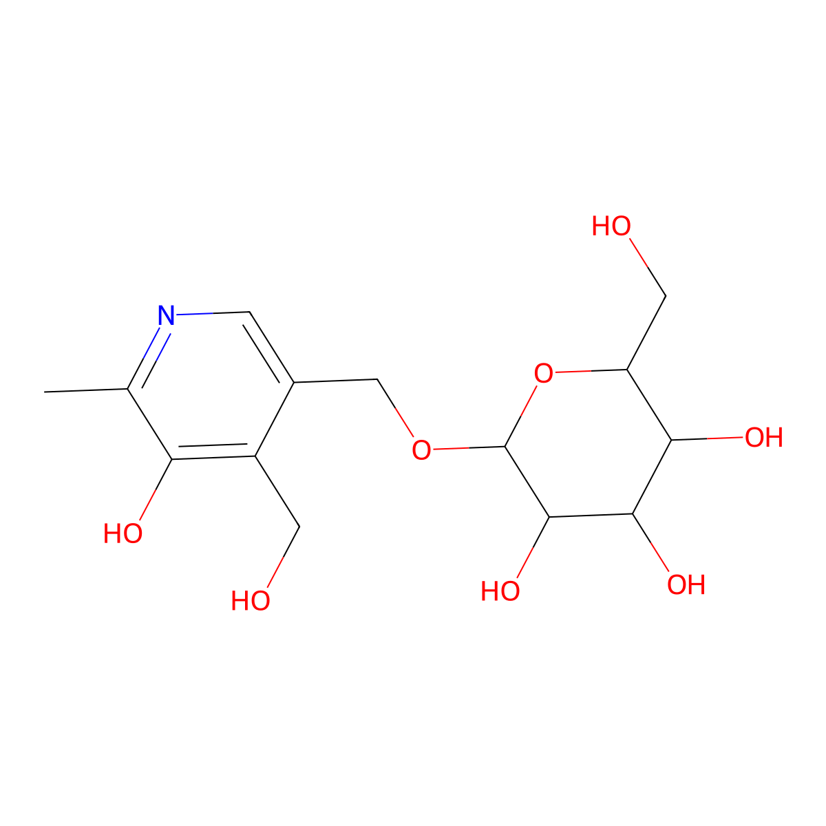5'-O-beta-D-Glucosylpyridoxine molecular structure, CAS 63245-12-5