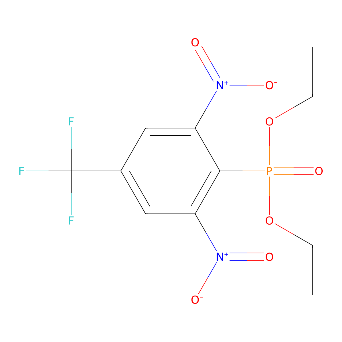 Diethyl [2,6-dinitro-4-(trifluoromethyl)phenyl]phosphonate molecular structure, CAS 63245-90-9