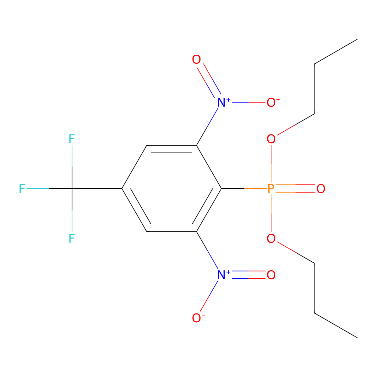 Dipropyl [2,6-dinitro-4-(trifluoromethyl)phenyl]phosphonate molecular structure, CAS 63245-91-0