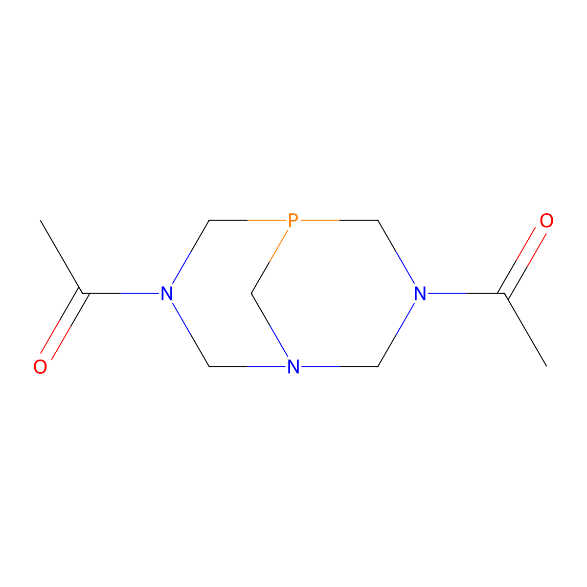 3,7-Diacetyl-1,3,7-triaza-5-phosphabicyclo[3.3.1]nonane molecular structure, CAS 63249-99-0