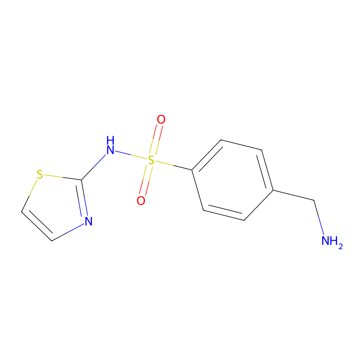 4-(Aminomethyl)-N-(1,3-thiazol-2-yl)benzene-1-sulfonamide molecular structure, CAS 6325-24-2