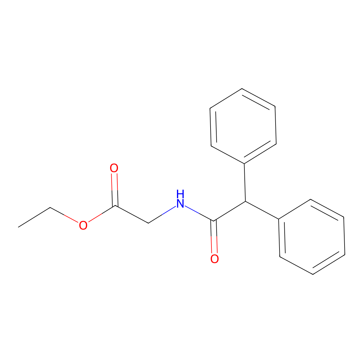 Ethyl 2-[(2,2-diphenylacetyl)amino]acetate molecular structure, CAS 6325-31-1