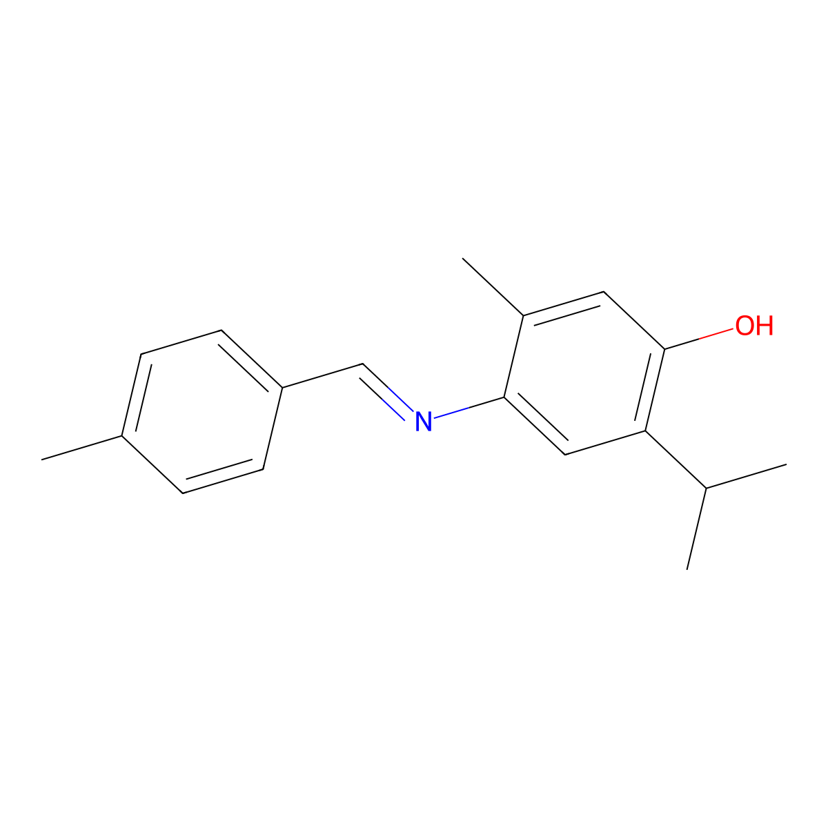 5-Methyl-4-{[(e)-(4-methylphenyl)methylidene]amino}-2-(propan-2-yl)phenol molecular structure, CAS 6325-49-1