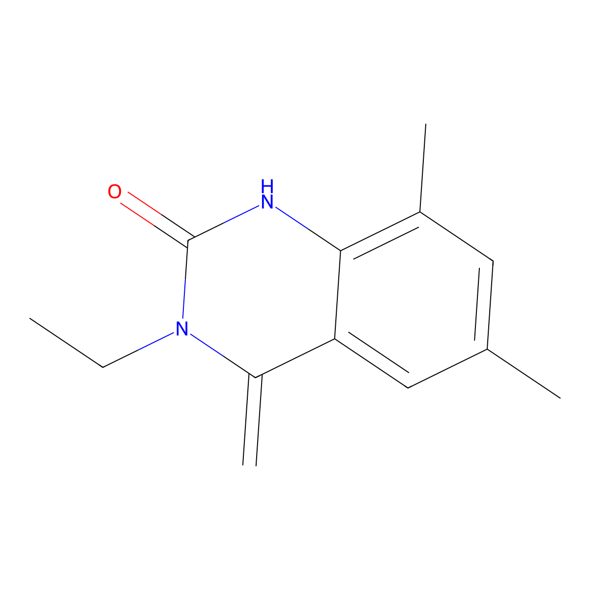 3-Ethyl-6,8-dimethyl-4-methylene-3,4-dihydroquinazolin-2(1h)-one molecular structure, CAS 6325-71-9